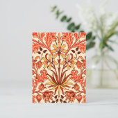 Carte Postale William Morris Hyacinth Imprimer, orange et rouill (Debout devant)