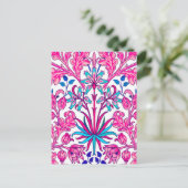 Carte Postale William Morris Hyacinth Imprimer, rose Fuchsia (Debout devant)