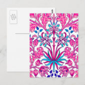 Carte Postale William Morris Hyacinth Imprimer, rose Fuchsia (Devant / Derrière)
