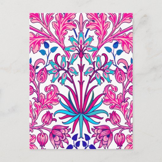 Carte Postale William Morris Hyacinth Imprimer, rose Fuchsia (Devant)