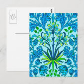 Carte Postale William Morris Hyacinth Print, Cerulean Blue (Devant / Derrière)