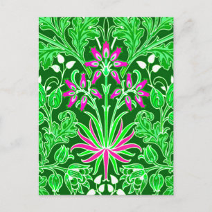 Carte Postale William Morris Hyacinth Print Lime & Emerald Green
