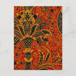 Carte Postale William Morris Inde Floral rouge