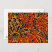 Carte Postale William Morris Inde Floral rouge (Devant / Derrière)