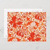 Carte Postale William Morris Iris et Lily, Mandarin Orange (Devant / Derrière)
