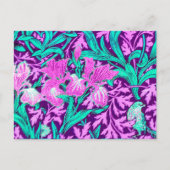 Carte Postale William Morris Irises, Améthyste Violet (Devant)