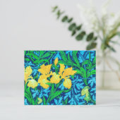 Carte Postale William Morris Irises, jaune et bleu de cobalt (Debout devant)