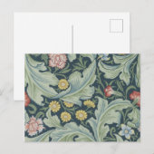 Carte Postale William Morris Leicester Carnation des fleurs Feui (Devant / Derrière)