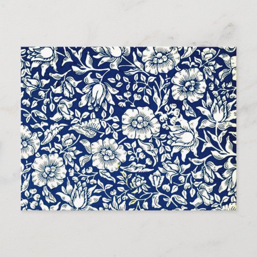 Carte Postale William Morris - Mallow bleu (Devant)
