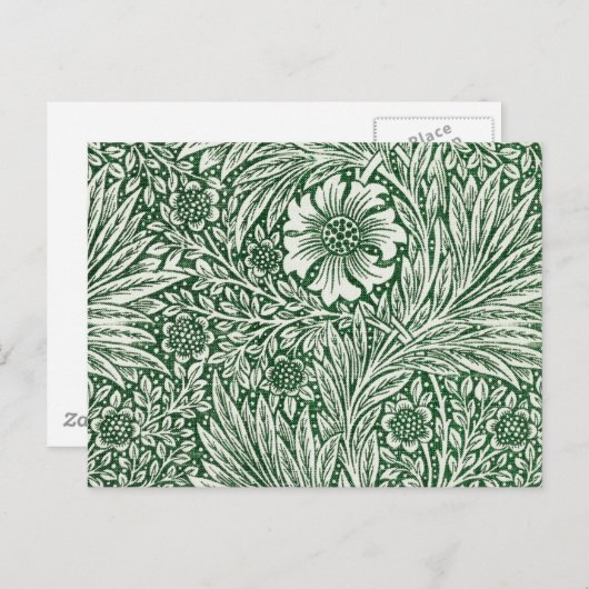 Carte Postale william morris marigold fleurs vertes (Devant / Derrière)