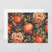 Carte Postale William Morris motif de grenade à fruits (Devant / Derrière)