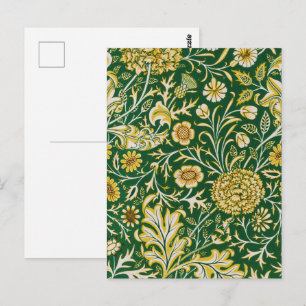 Carte Postale William Morris Motif Floral Cherwell Vert