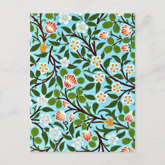 Carte Postale William Morris motif populaire, Clover (turquoise) (Devant)