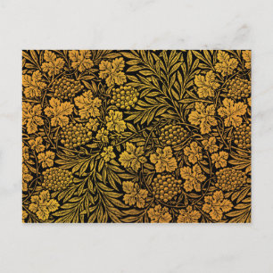 Carte Postale William Morris motif populaire, Floral d'or