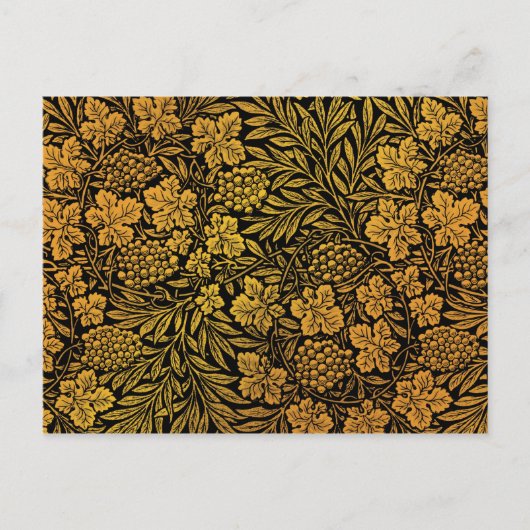 Carte Postale William Morris motif populaire, Floral d'or (Devant)
