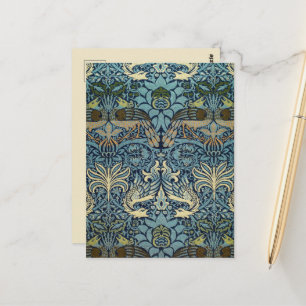 Carte Postale William Morris Paon et Dragon Tissé