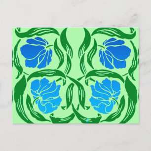 Carte Postale William Morris Pimpernel, Blue & Lime Green