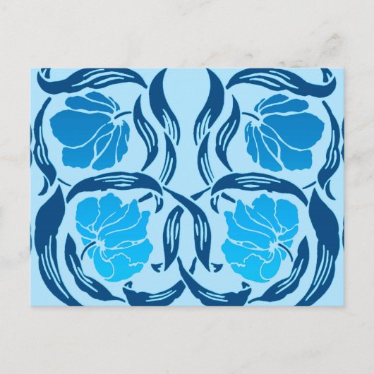 Carte Postale William Morris Pimpernel, Denim & Bleu clair (Devant)