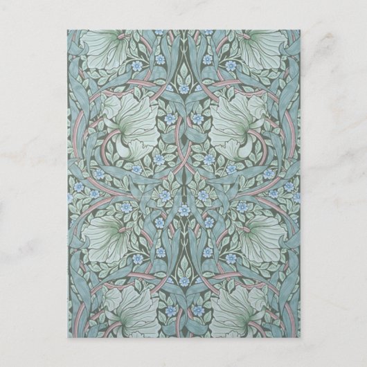 Carte Postale William Morris - Pimpernel : Fleurs bleues et vert (Devant)