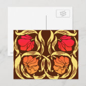 Carte Postale William Morris Pimpernel, Rust Orange et Brown (Devant / Derrière)
