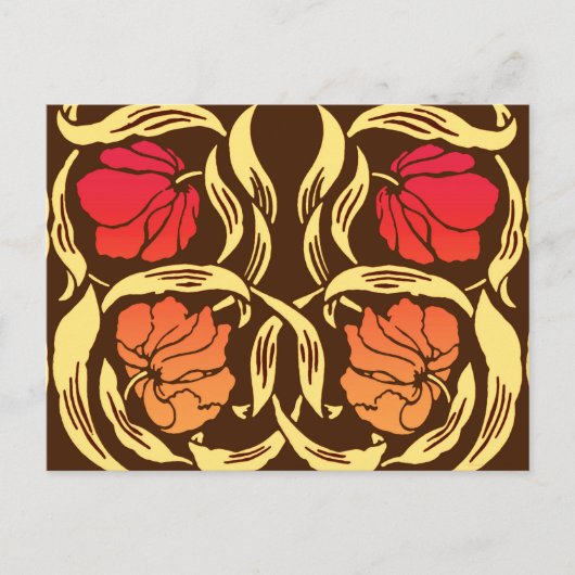 Carte Postale William Morris Pimpernel, Rust Orange et Brown (Devant)
