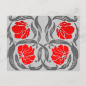 Carte Postale William Morris Pimpernel, Silver Grey et Red (Devant)