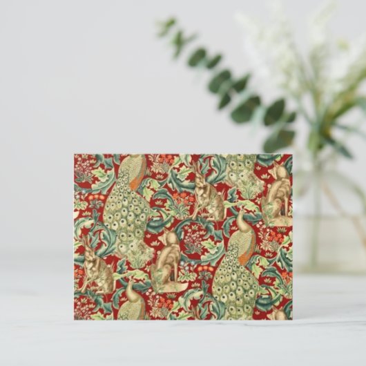 Carte Postale William Morris Red Motif Forest (Debout devant)