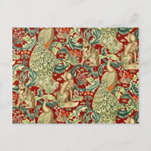 Carte Postale William Morris Red Motif Forest