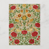 Carte Postale William Morris Rose et oiseaux Chintz Red (Devant)