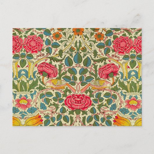 Carte Postale William Morris Rose Floral Chintz rose (Devant)