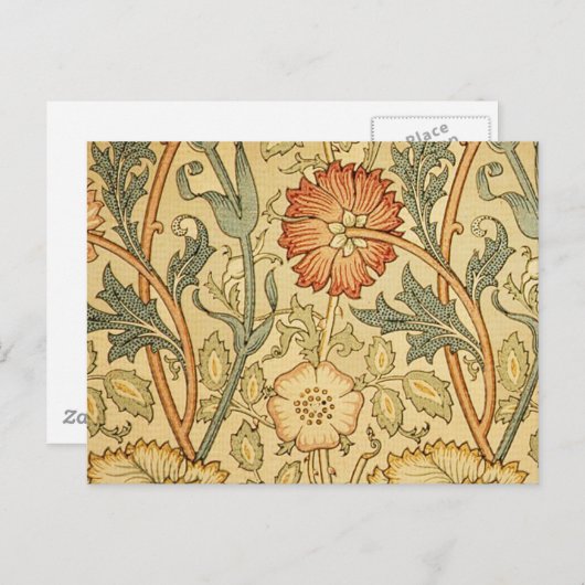 Carte Postale William Morris Rose Flower Fond d'écran Motif (Devant / Derrière)