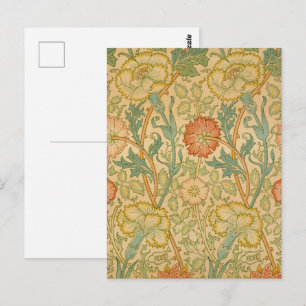 Carte Postale William Morris Rose rose Border Art Floral