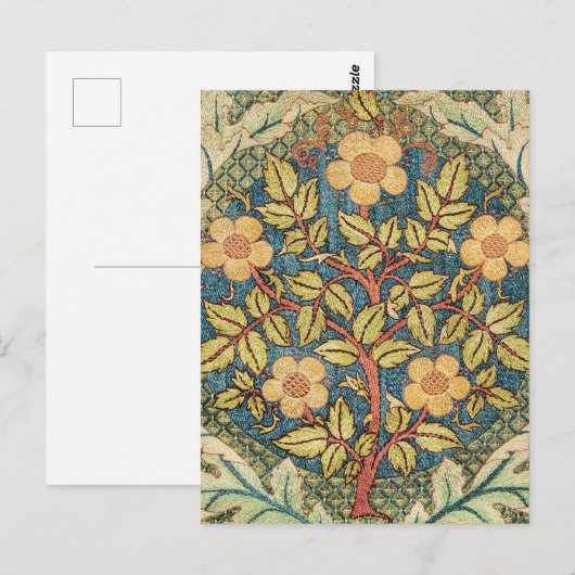 Carte Postale William Morris Rose Wreath Cushion Couverture clas (Devant / Derrière)
