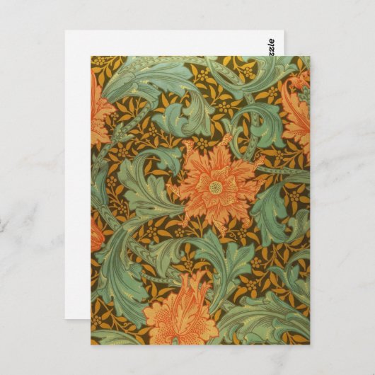 Carte Postale William Morris Single Stem Pattern (Devant / Derrière)