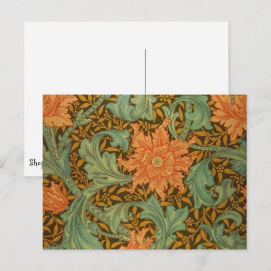 Carte Postale William Morris Single Stem Pattern (Devant / Derrière)