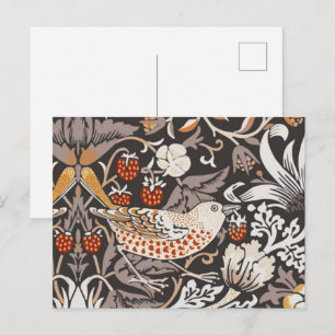 Carte Postale William Morris Strawberry Thief Charbon de bois Oc