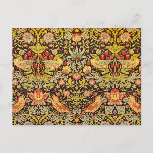 Carte Postale William Morris Strawberry Thief Motif (Devant)