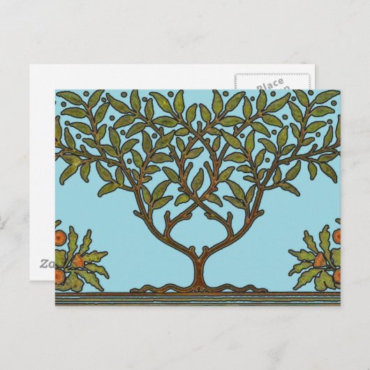 Carte Postale William Morris Tree Frieze Fond d'écran floral (Devant / Derrière)
