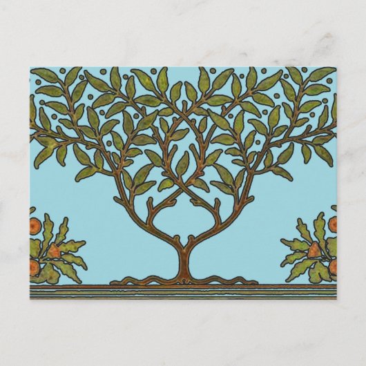 Carte Postale William Morris Tree Frieze Fond d'écran floral (Devant)