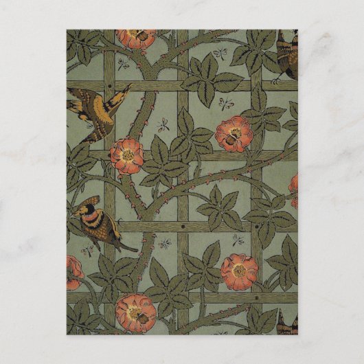 Carte Postale William Morris Trellis Wallpaper Art (Devant)