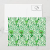 Carte postale William Morris Tulip Damask, vert ém (Devant / Derrière)