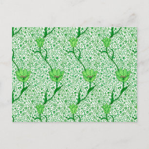 Carte postale William Morris Tulip Damask, vert ém