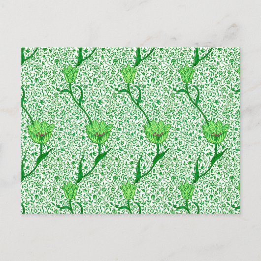Carte postale William Morris Tulip Damask, vert ém (Devant)
