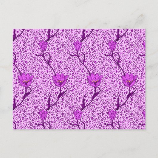 Carte Postale William Morris Tulip Damask, Violet and Orchid Pos (Devant)