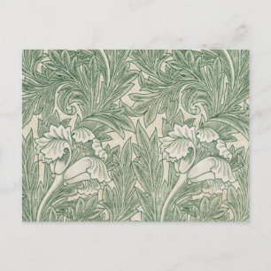 Carte Postale William Morris tulip fond textile vert