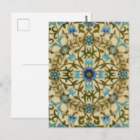 William Morris Vintage Blue Motif Sans Couture