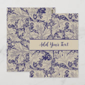 Carte Postale William Morris Wallflower bleu damas floral (Devant / Derrière)