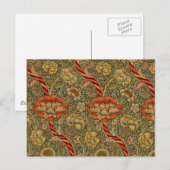 Carte Postale William Morris Wandle Anglais Floral Damask Design (Devant / Derrière)