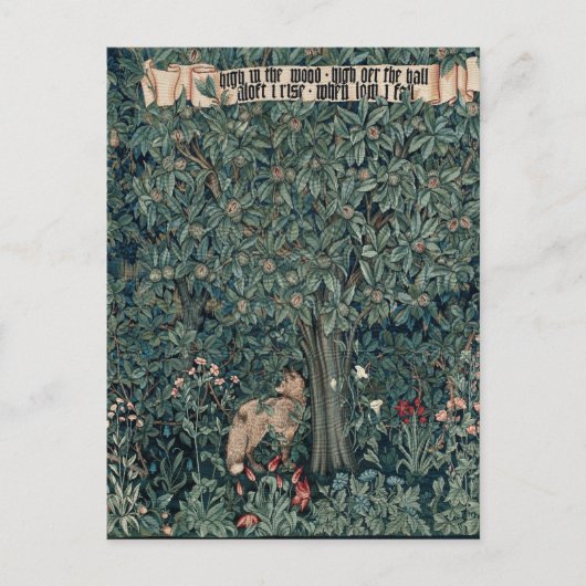 Carte Postale William Morris Woodland Tapestry Fox (Devant)