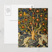 Carte Postale William Morris Woodpecker Tapestry Arts & Artisana (Devant / Derrière)